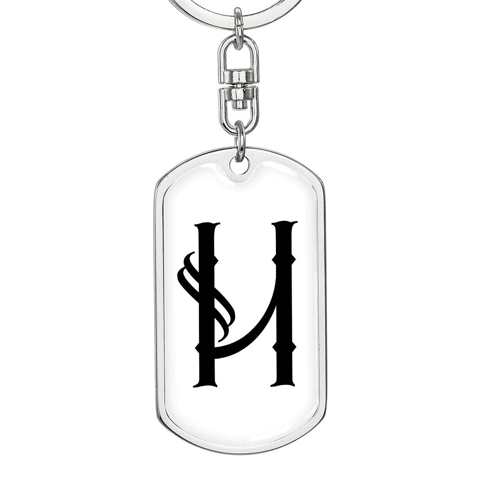 Initial H v001-14 - Luxury Dog Tag Keychain