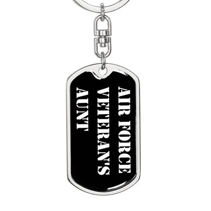 Air Force Veteran's Aunt v3 - Luxury Dog Tag Keychain