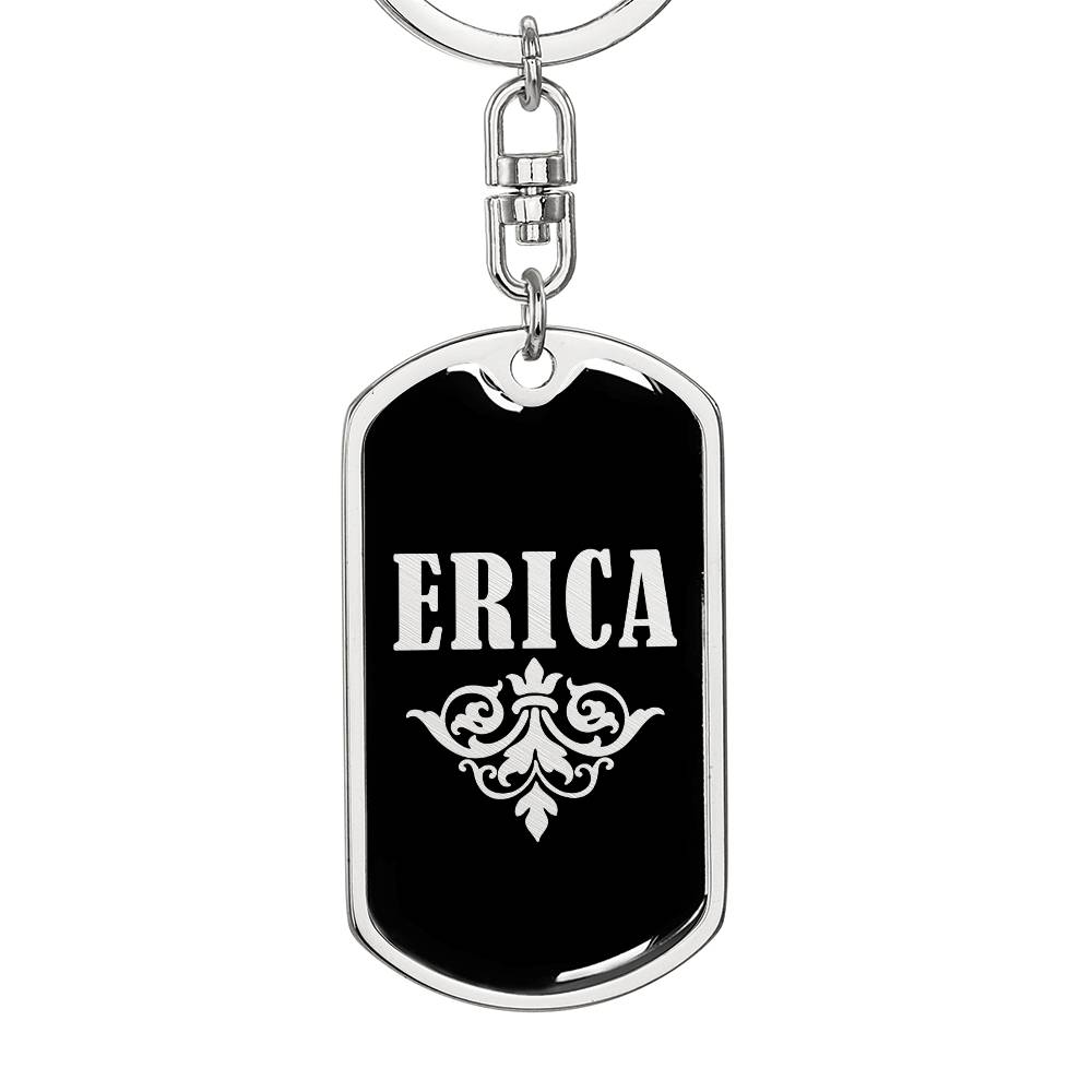Erica v02a - Luxury Dog Tag Keychain