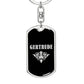 Gertrude v02a - Luxury Dog Tag Keychain