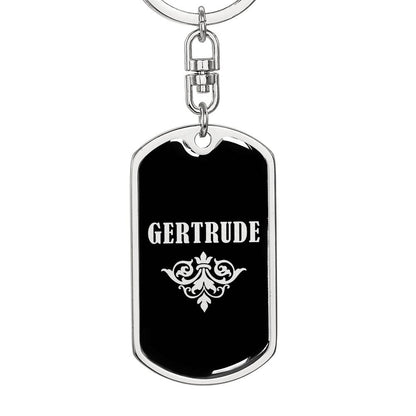 Gertrude v02a - Luxury Dog Tag Keychain