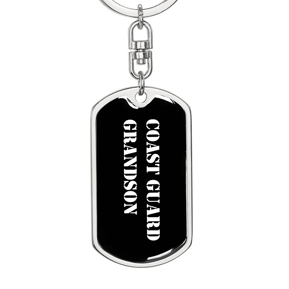 Coast Guard Grandson v3 - Luxury Dog Tag Keychain