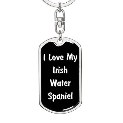 Love My Irish Water Spaniel v6 - Luxury Dog Tag Keychain