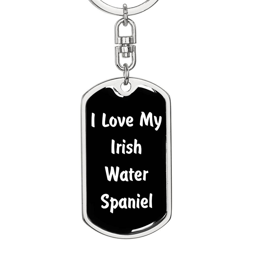 Love My Irish Water Spaniel v6 - Luxury Dog Tag Keychain