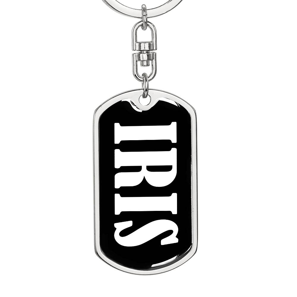 Iris v01w - Luxury Dog Tag Keychain