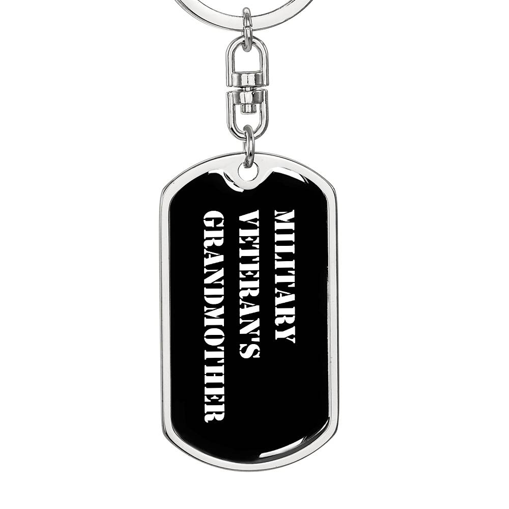 Military Veteran's Grandmother v3 - Luxury Dog Tag Keychain