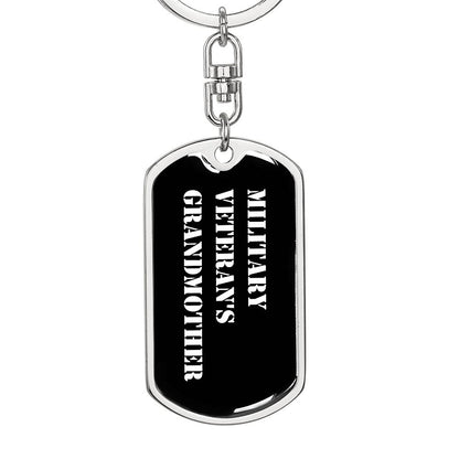 Military Veteran's Grandmother v3 - Luxury Dog Tag Keychain