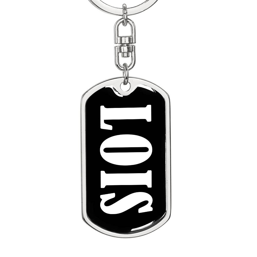 Lois v01w - Luxury Dog Tag Keychain