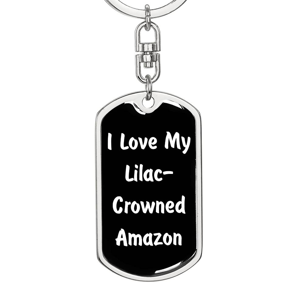 Love My Lilac-Crowned Amazon v3 - Luxury Dog Tag Keychain