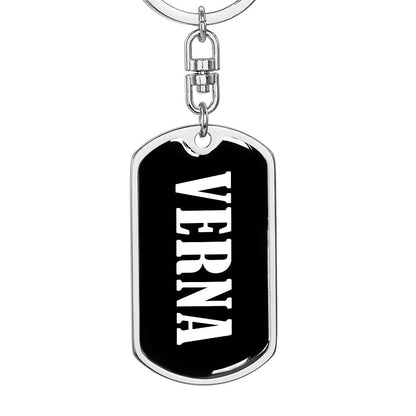 Verna v01w - Luxury Dog Tag Keychain