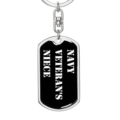 Navy Veteran's Niece v3 - Luxury Dog Tag Keychain