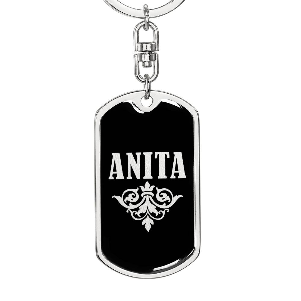 Anita v02a - Luxury Dog Tag Keychain