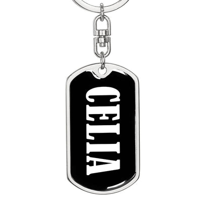 Celia v01w - Luxury Dog Tag Keychain