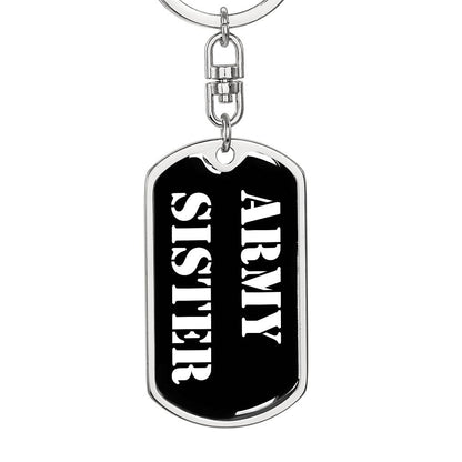 Army Sister v3 - Luxury Dog Tag Keychain