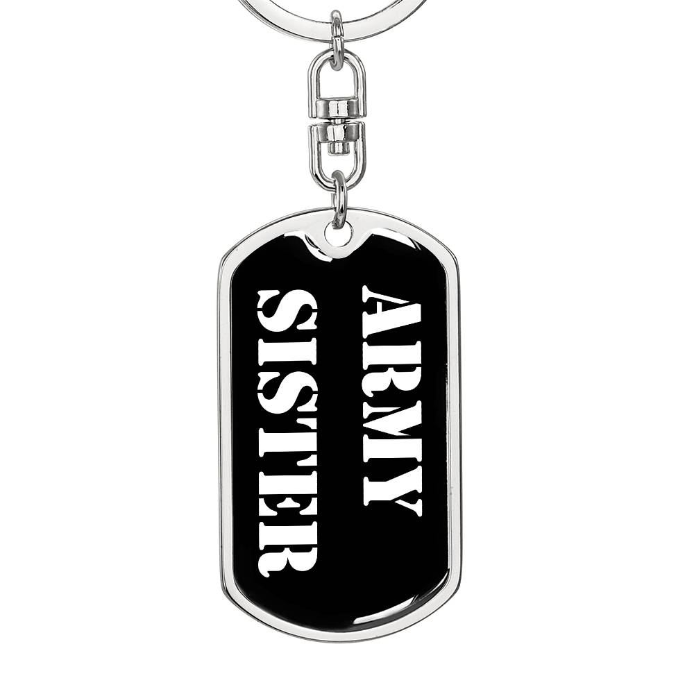 Army Sister v3 - Luxury Dog Tag Keychain