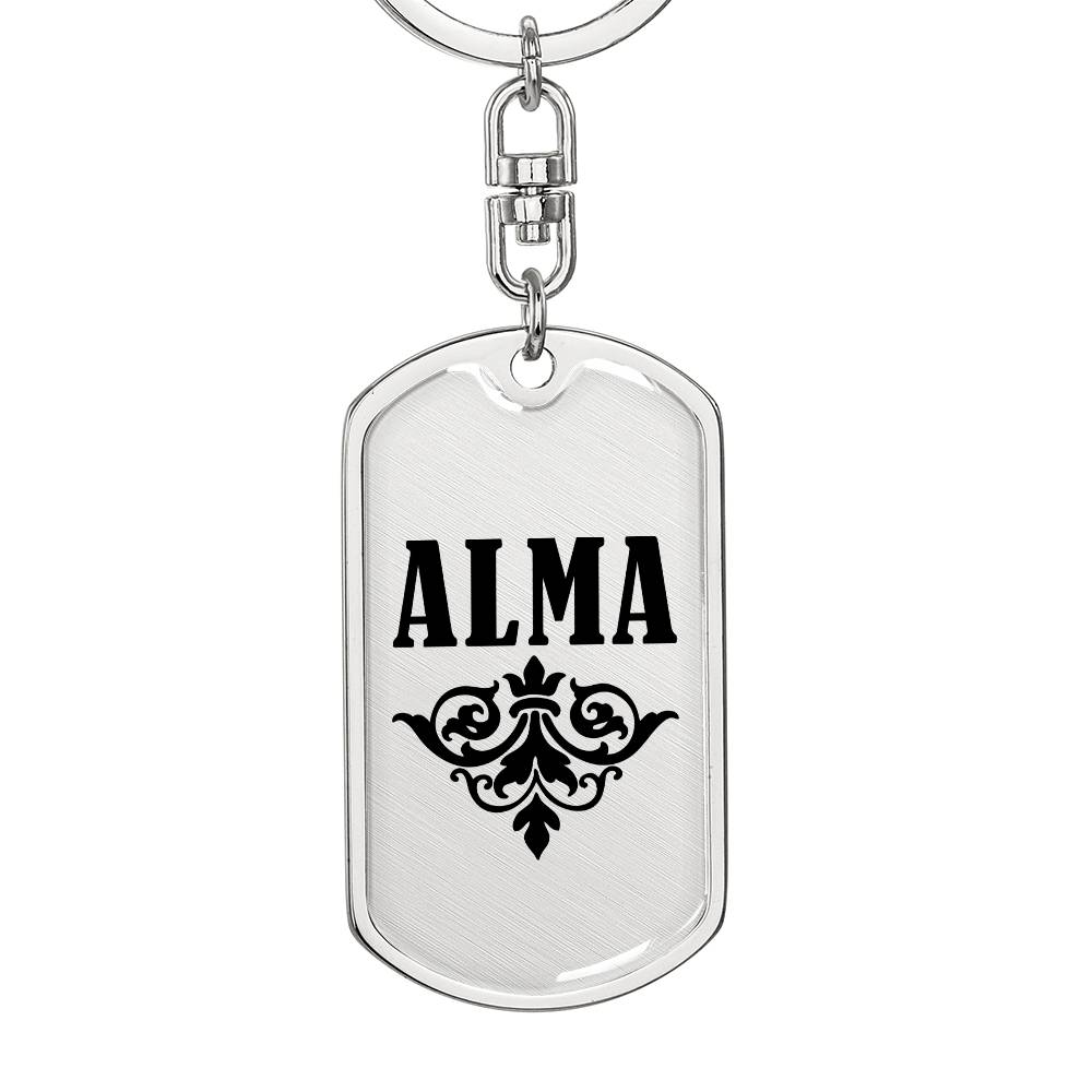 Alma v01a - Luxury Dog Tag Keychain