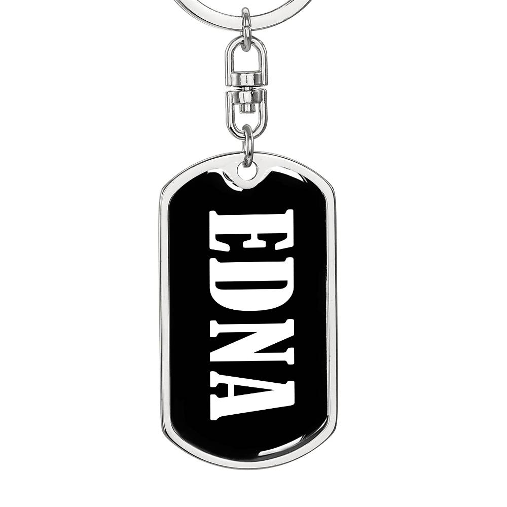 Edna v01w - Luxury Dog Tag Keychain