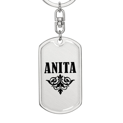 Anita v01a - Luxury Dog Tag Keychain
