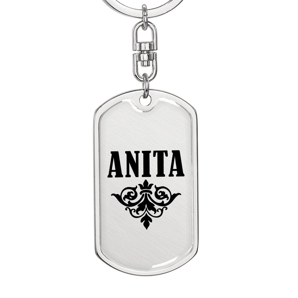 Anita v01a - Luxury Dog Tag Keychain