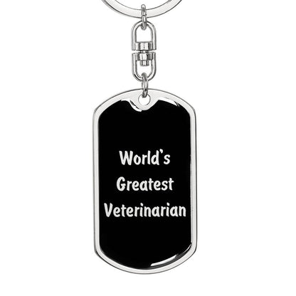 World's Greatest Veterinarian v2 - Luxury Dog Tag Keychain