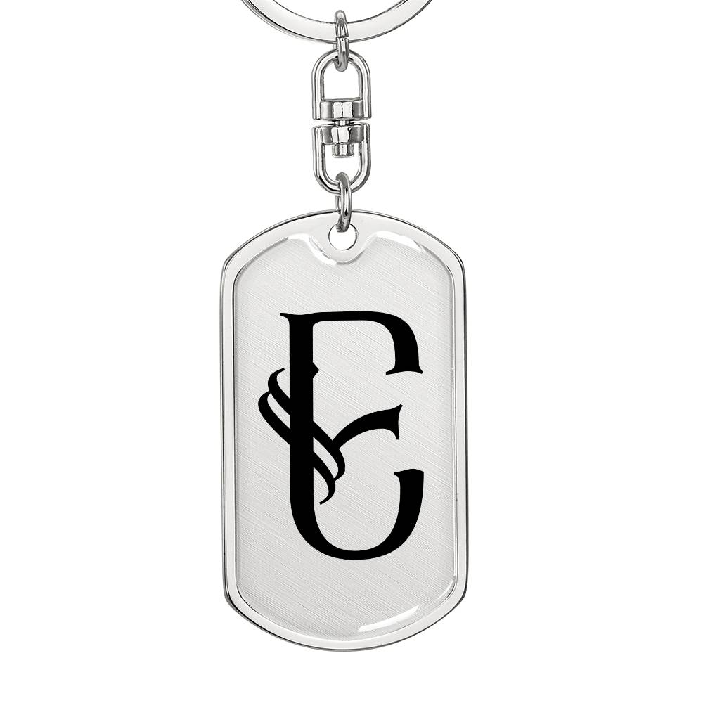 Initial E v001-11 - Luxury Dog Tag Keychain