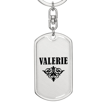 Valerie v01a - Luxury Dog Tag Keychain