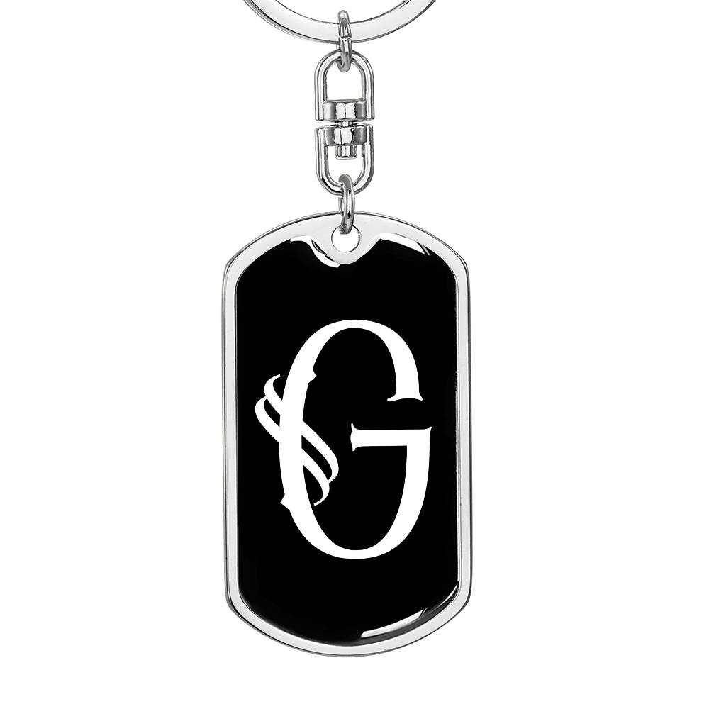 Initial G v001-13 - Luxury Dog Tag Keychain