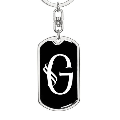 Initial G v001-13 - Luxury Dog Tag Keychain