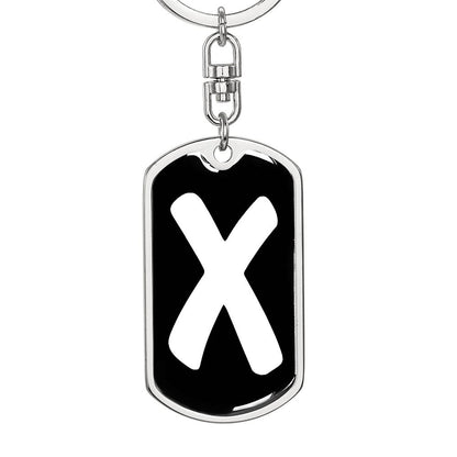 Initial X v3b - Luxury Dog Tag Keychain