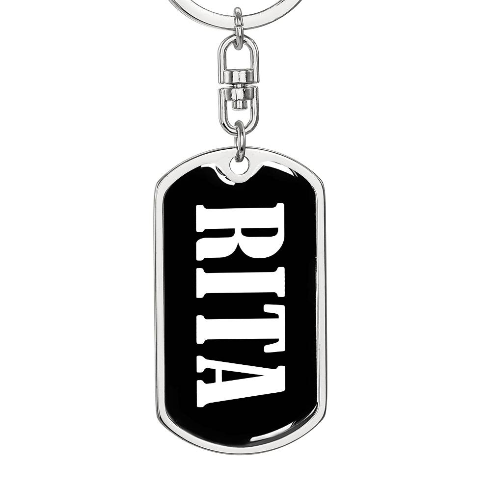 Rita v01w - Luxury Dog Tag Keychain