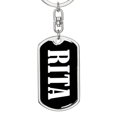 Rita v01w - Luxury Dog Tag Keychain