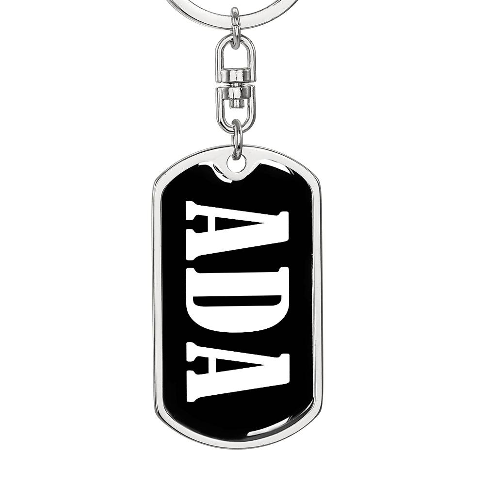 Ada v01w - Luxury Dog Tag Keychain