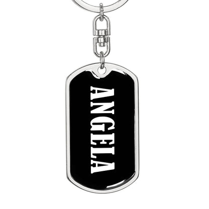 Angela v01w - Luxury Dog Tag Keychain