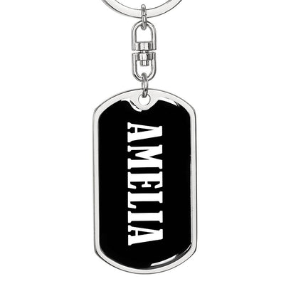 Amelia v01w - Luxury Dog Tag Keychain