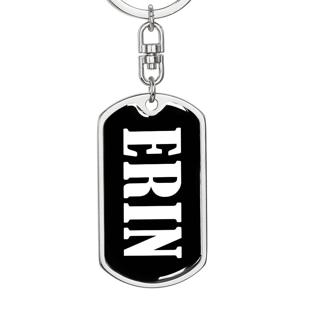 Erin v01w - Luxury Dog Tag Keychain