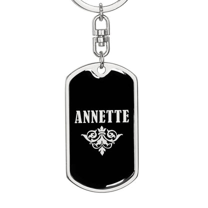 Annette v02a - Luxury Dog Tag Keychain