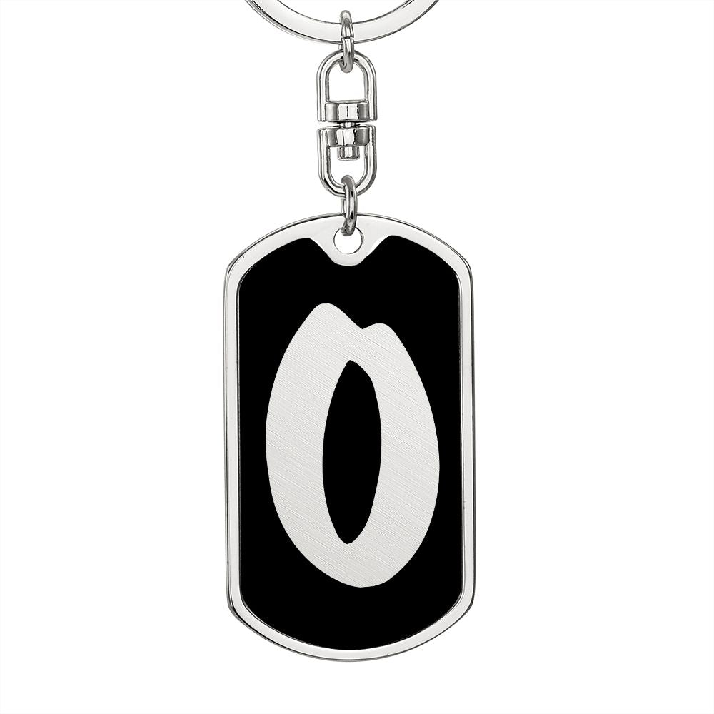 Initial O v2b - Luxury Dog Tag Keychain