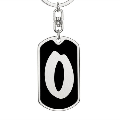 Initial O v2b - Luxury Dog Tag Keychain