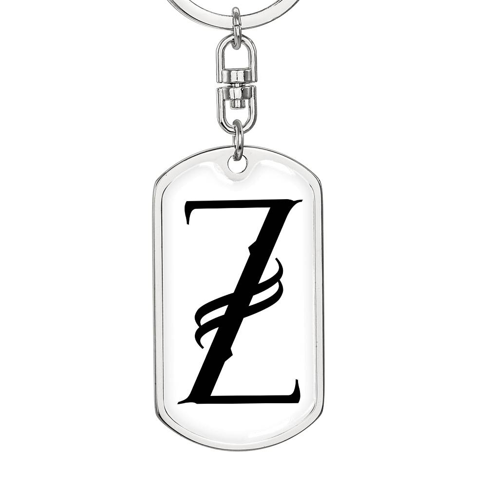 Initial Z v001-14 - Luxury Dog Tag Keychain
