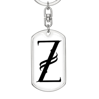 Initial Z v001-14 - Luxury Dog Tag Keychain