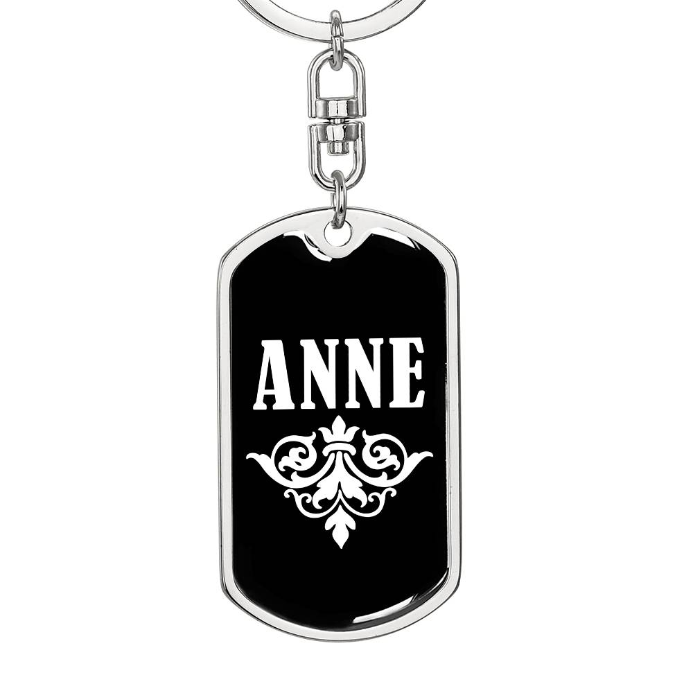 Anne v03a - Luxury Dog Tag Keychain