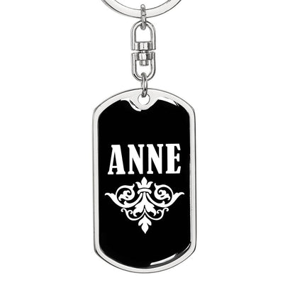 Anne v03a - Luxury Dog Tag Keychain