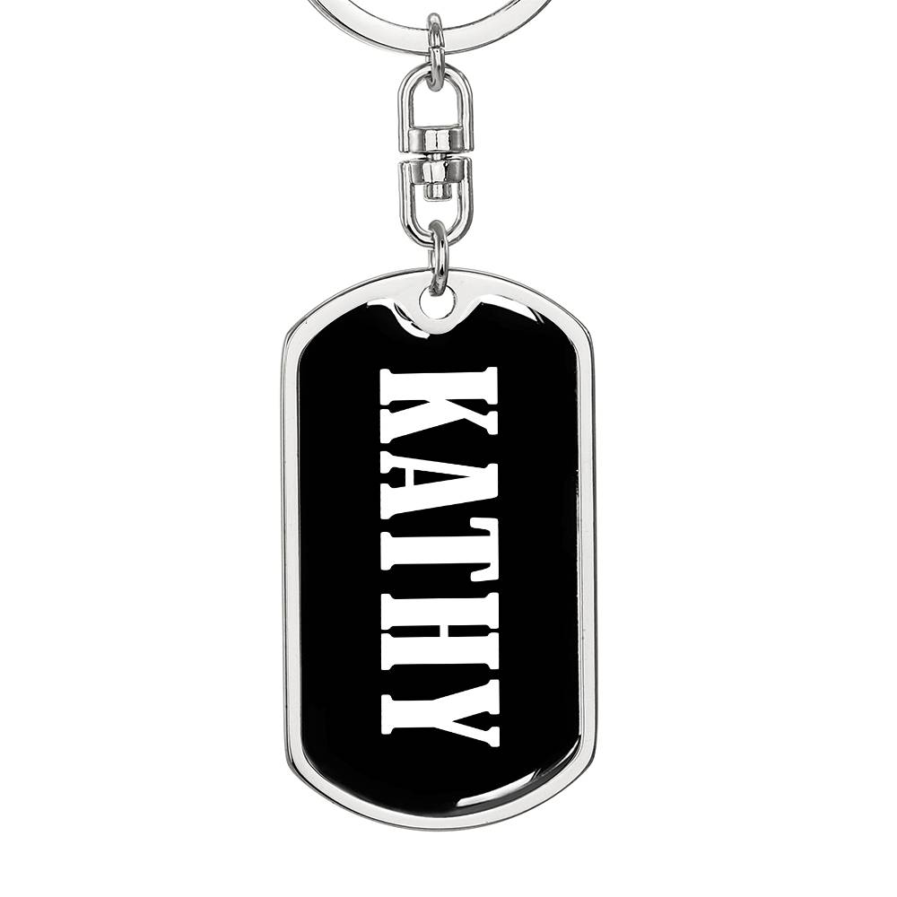 Kathy v01w - Luxury Dog Tag Keychain
