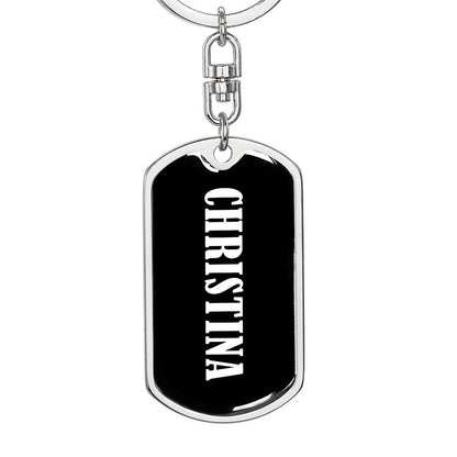 Christina v01w - Luxury Dog Tag Keychain