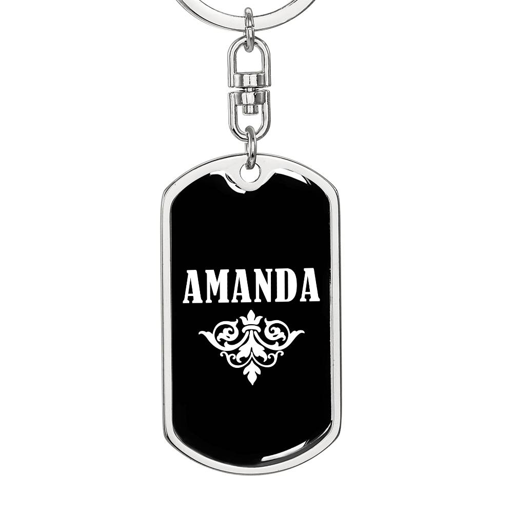 Amanda v03a - Luxury Dog Tag Keychain