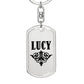 Lucy v01a - Luxury Dog Tag Keychain