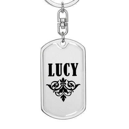 Lucy v01a - Luxury Dog Tag Keychain