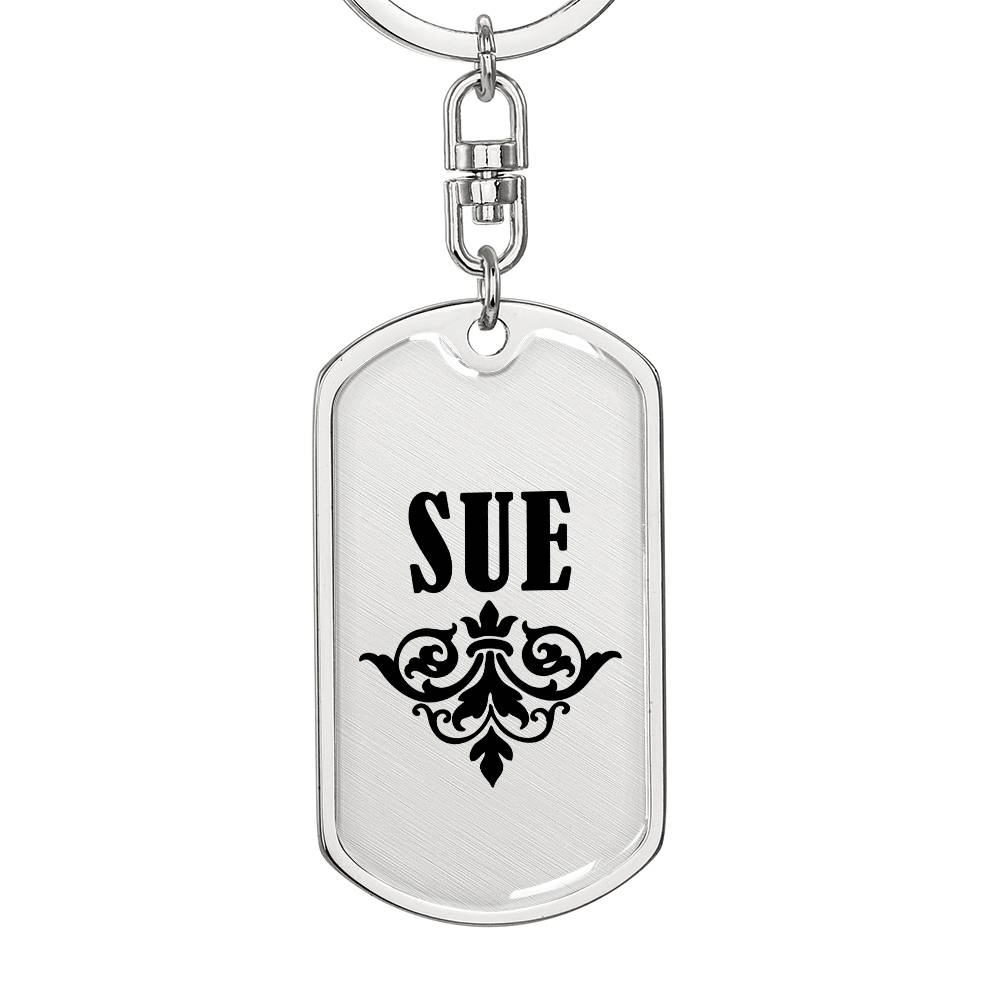 Sue v01a - Luxury Dog Tag Keychain