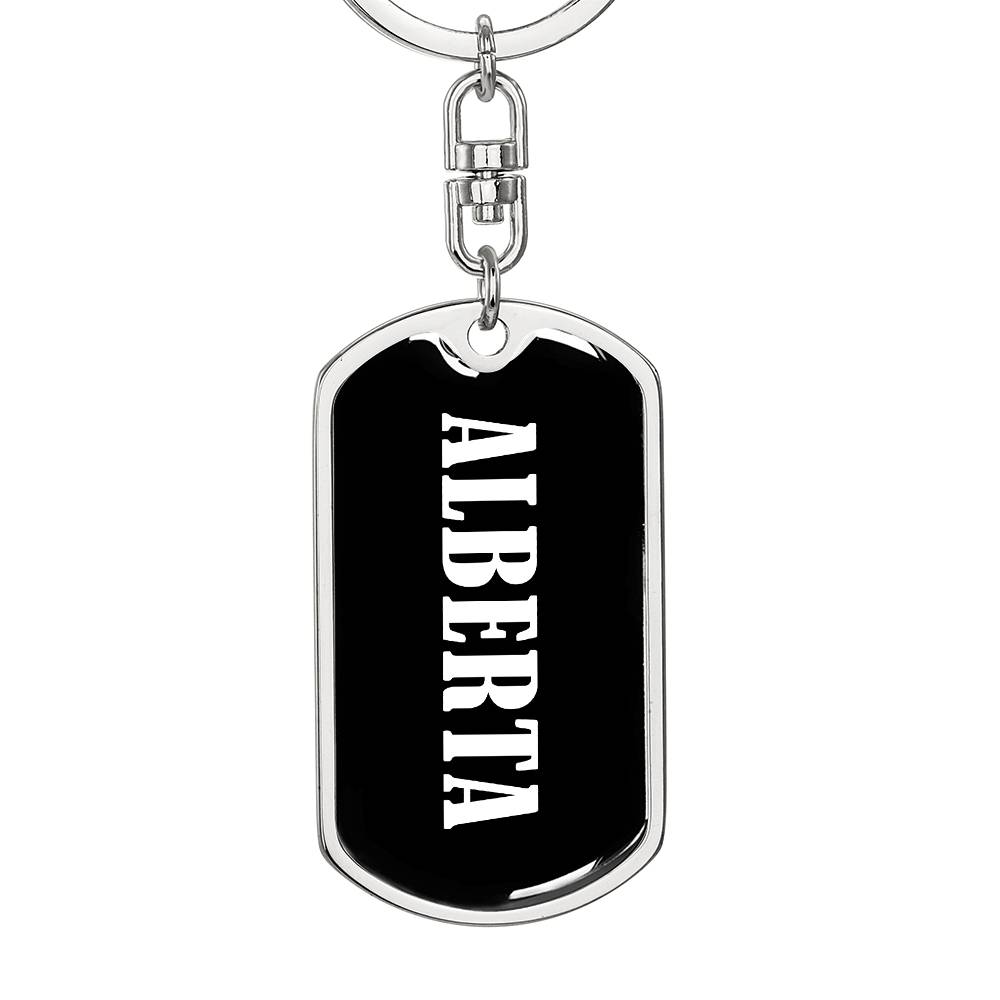 Alberta v01w - Luxury Dog Tag Keychain