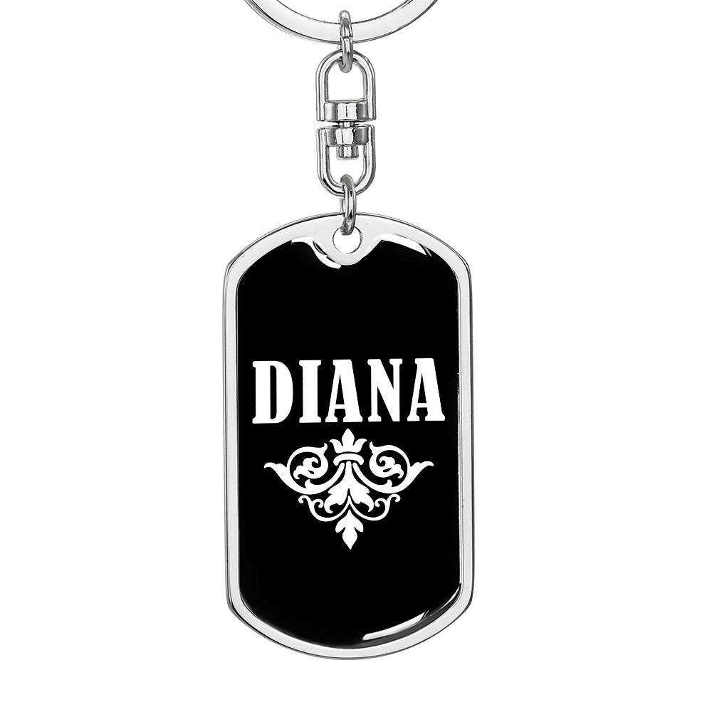 Diana v03a - Luxury Dog Tag Keychain